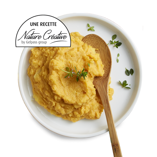 Écrasé de patate douce, pomme de terre et courge butternut surgelé